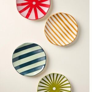 Anthropologie Here’s How set of 4 Appetizer plates multicolored